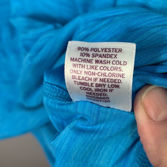 Zella Activewear Blue Scoop Neck Long Sleeve Kangaroo Pocket Hoodie Large - Picture 6 of 8